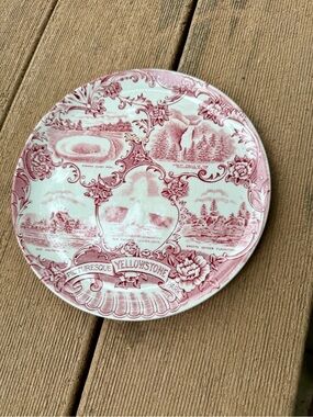 Antique Yellowstone Collectors Plate Old English Staffordshire Ware